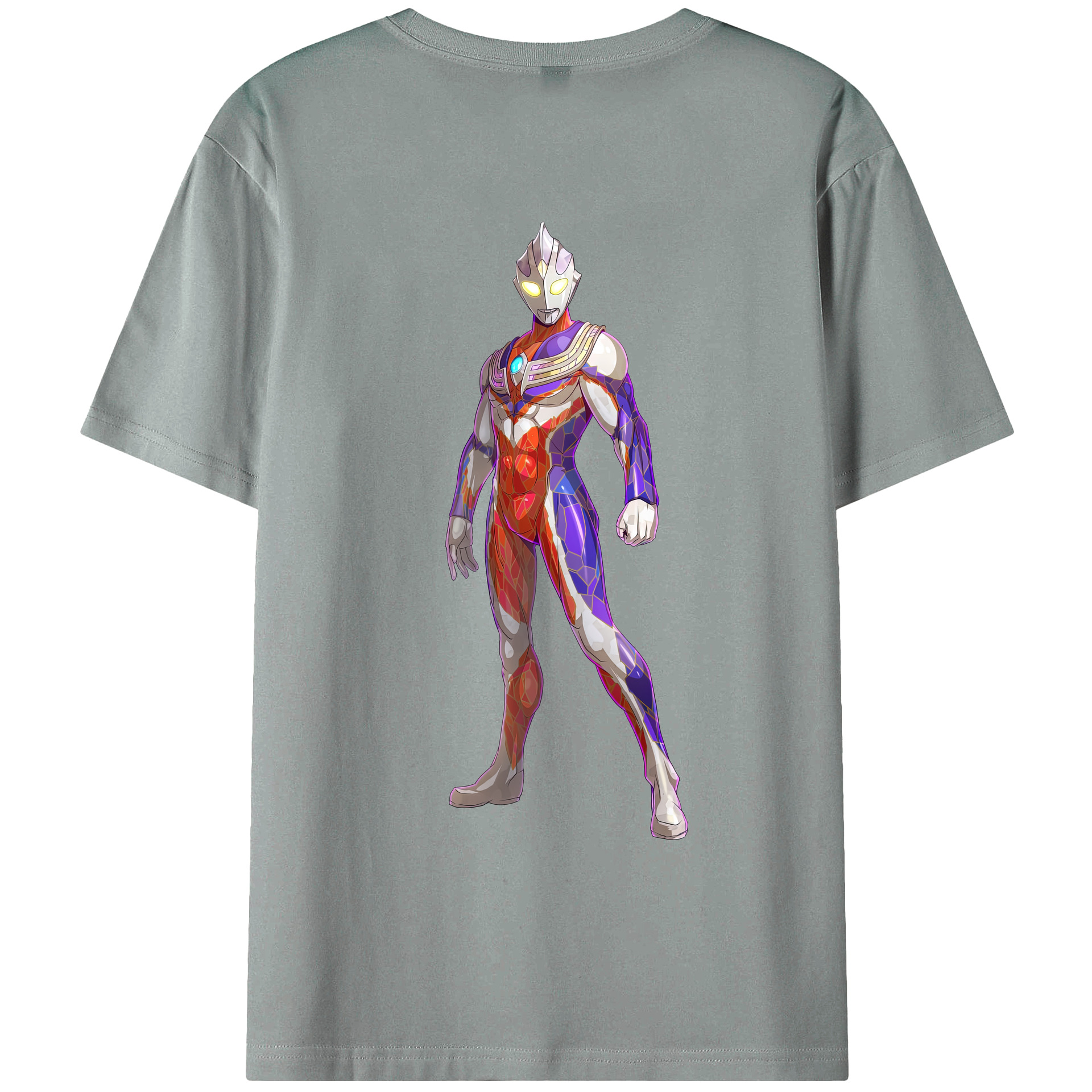 （画像用） ウルトラマン Ultraman 綿100％ メンズ半袖Tシャツ（バックプリント） 通気性